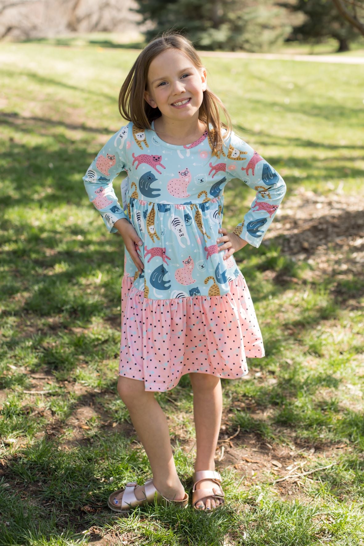 Playful Cats Dress-Dress-Pete & Lucy-Stella Violet Boutique in Arvada, Colorado