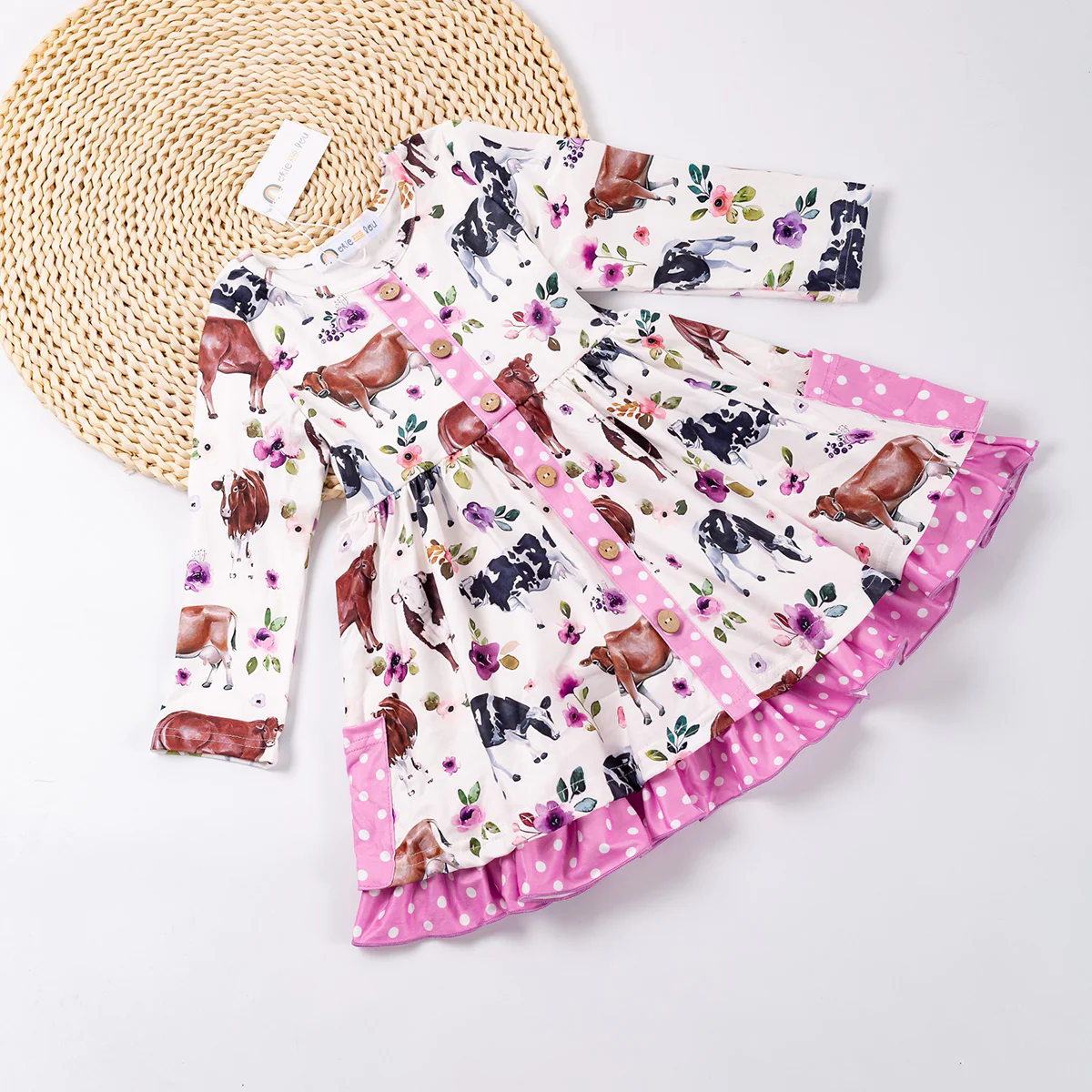 Playful Cow Pals Dress 6/6X Playful Cow Pals Dress 6/6X