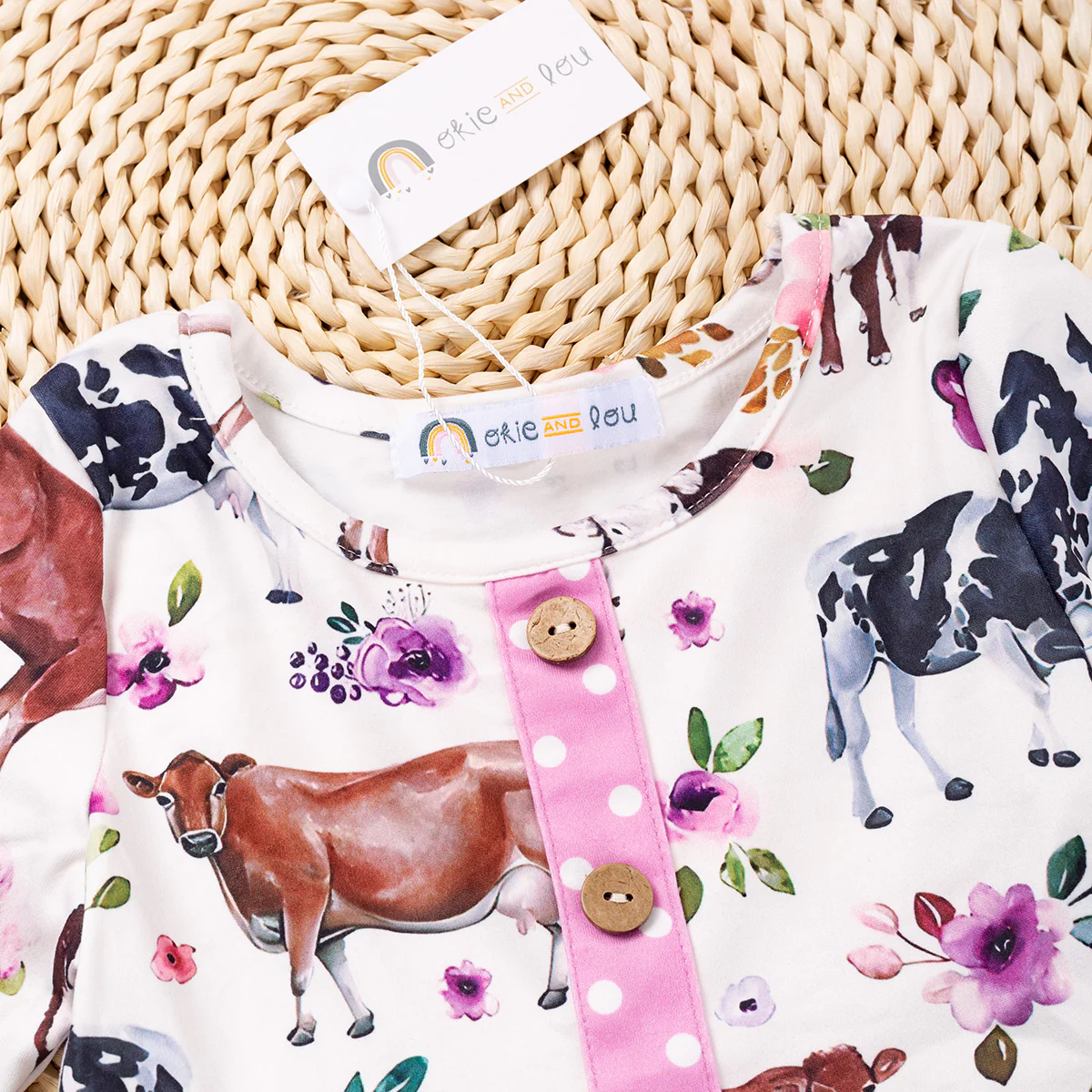 Playful Cow Pals Dress-Dress-Okie and Lou-Stella Violet Boutique in Arvada, Colorado