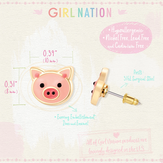 Precious Pig Stud Earrings-Earrings-Girl Nation-Stella Violet Boutique in Arvada, Colorado