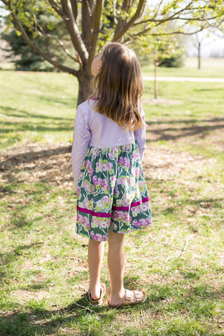 Purple Floral Ruffle Dress-Baby & Toddler Outfits-Honeydew-Stella Violet Boutique in Arvada, Colorado