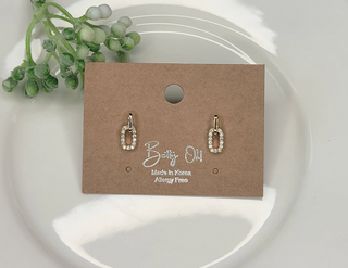 Cubic Zirconia Link Drop Earrings-Earrings-Betty Oh-Stella Violet Boutique in Arvada, Colorado