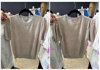 Oatmeal Contrast Stitch Knit Top-Shirts & Tops-White Birch-Stella Violet Boutique in Arvada, Colorado