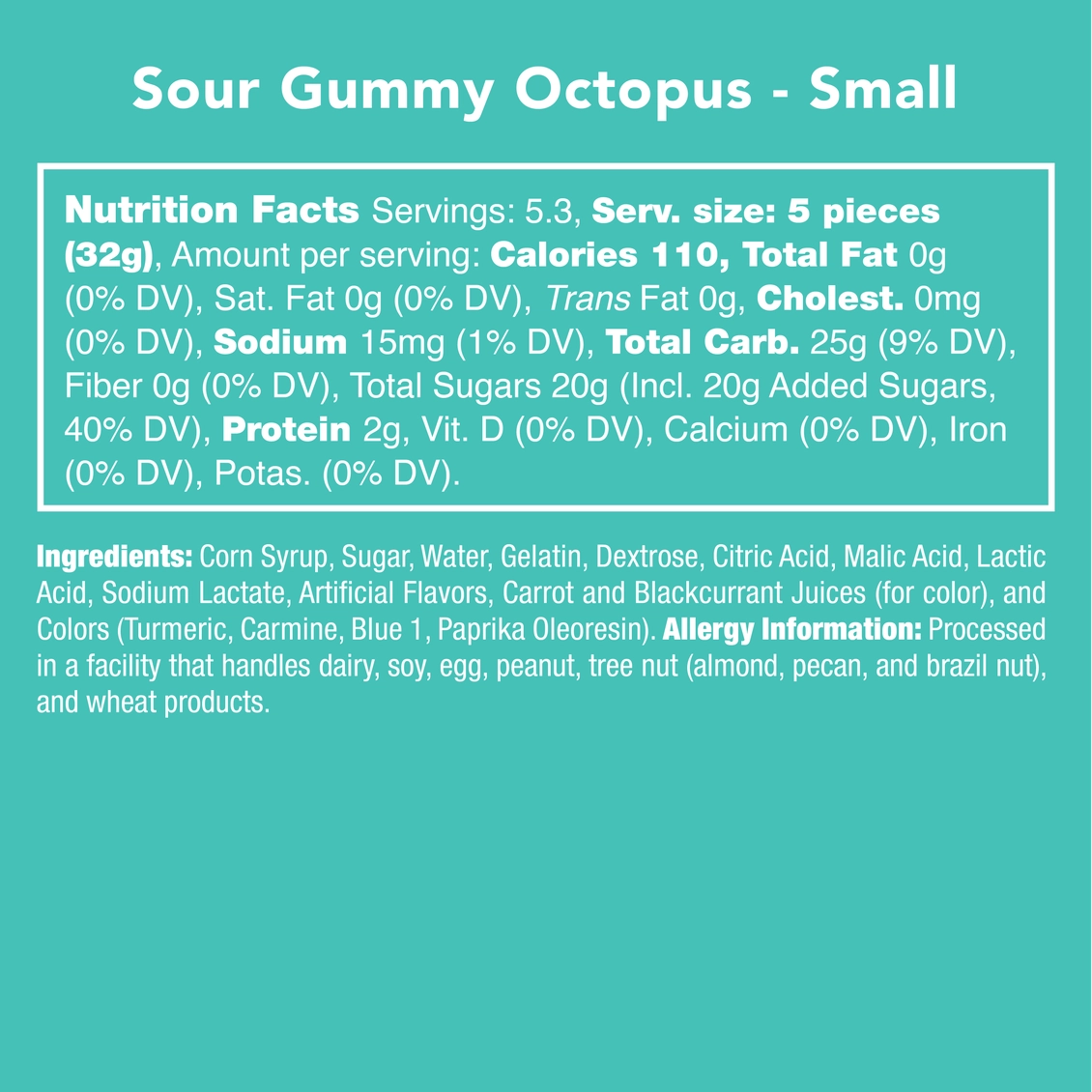 Sour Gummy Octopus-Candy-Candy Club-Stella Violet Boutique in Arvada, Colorado