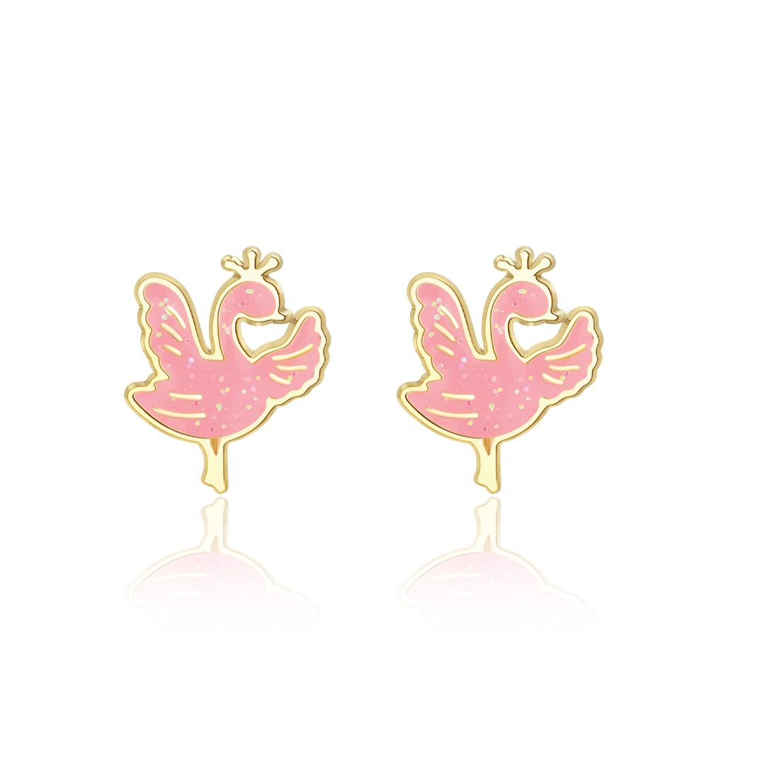 Sparkly Swan Stud Earrings-Earrings-Girl Nation-Stella Violet Boutique in Arvada, Colorado