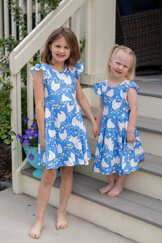 Cheerful Chicken Twirl Dress-Dress-Okie and Lou-Stella Violet Boutique in Arvada, Colorado