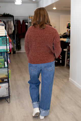 Chenille V-Neck Cardigan-Shirts & Tops-White Birch-Stella Violet Boutique in Arvada, Colorado