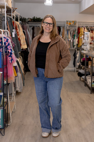 Golden Hour Quilted Cord Jacket-Shirts & Tops-Staccato-Stella Violet Boutique in Arvada, Colorado