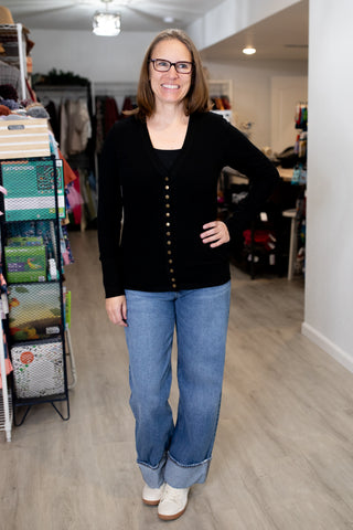 Snap Button Sweater Cardigan-Shirts & Tops-Zenana-Stella Violet Boutique in Arvada, Colorado