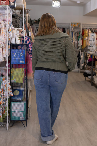 Pointelle Open Knit Sweater Jacket-Top-Doe & Rae-Stella Violet Boutique in Arvada, Colorado