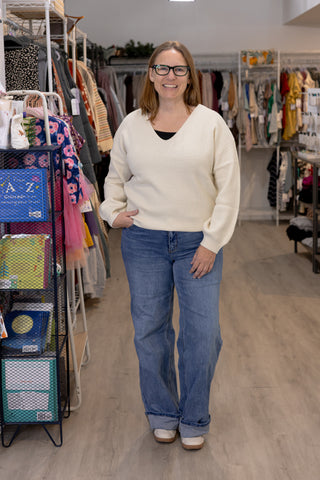 The Sweetheart Back Tie Sweater-Shirts & Tops-Blu Pepper-Stella Violet Boutique in Arvada, Colorado