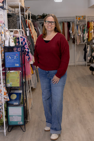 The Sweetheart Back Tie Sweater-Shirts & Tops-Blu Pepper-Stella Violet Boutique in Arvada, Colorado
