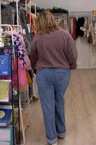Weekend Textured Pullover-Top-Rae Mode-Stella Violet Boutique in Arvada, Colorado
