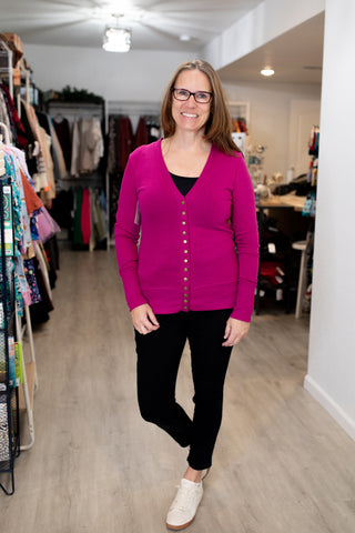 Snap Button Sweater Cardigan-Shirts & Tops-Zenana-Stella Violet Boutique in Arvada, Colorado
