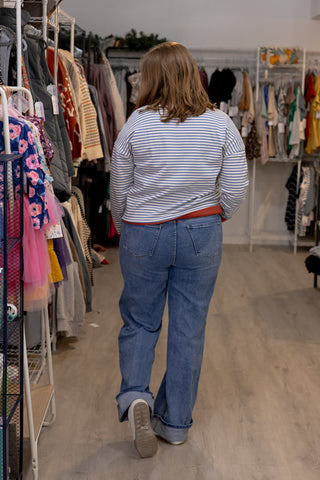 Coastal Stripe Pullover-Shirts & Tops-Blu Pepper-Stella Violet Boutique in Arvada, Colorado