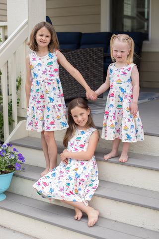 Dino Party Dress-Dress-Okie and Lou-Stella Violet Boutique in Arvada, Colorado