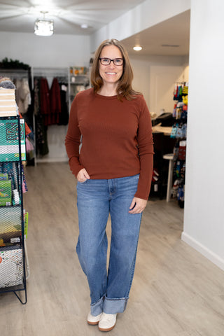 Baby Ribbed Basic Scoop Neck Tee-Shirts & Tops-Staccato-Stella Violet Boutique in Arvada, Colorado