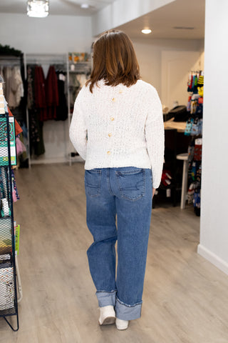 Back Buttoned Knit Pullover-Shirts & Tops-Blu Pepper-Stella Violet Boutique in Arvada, Colorado
