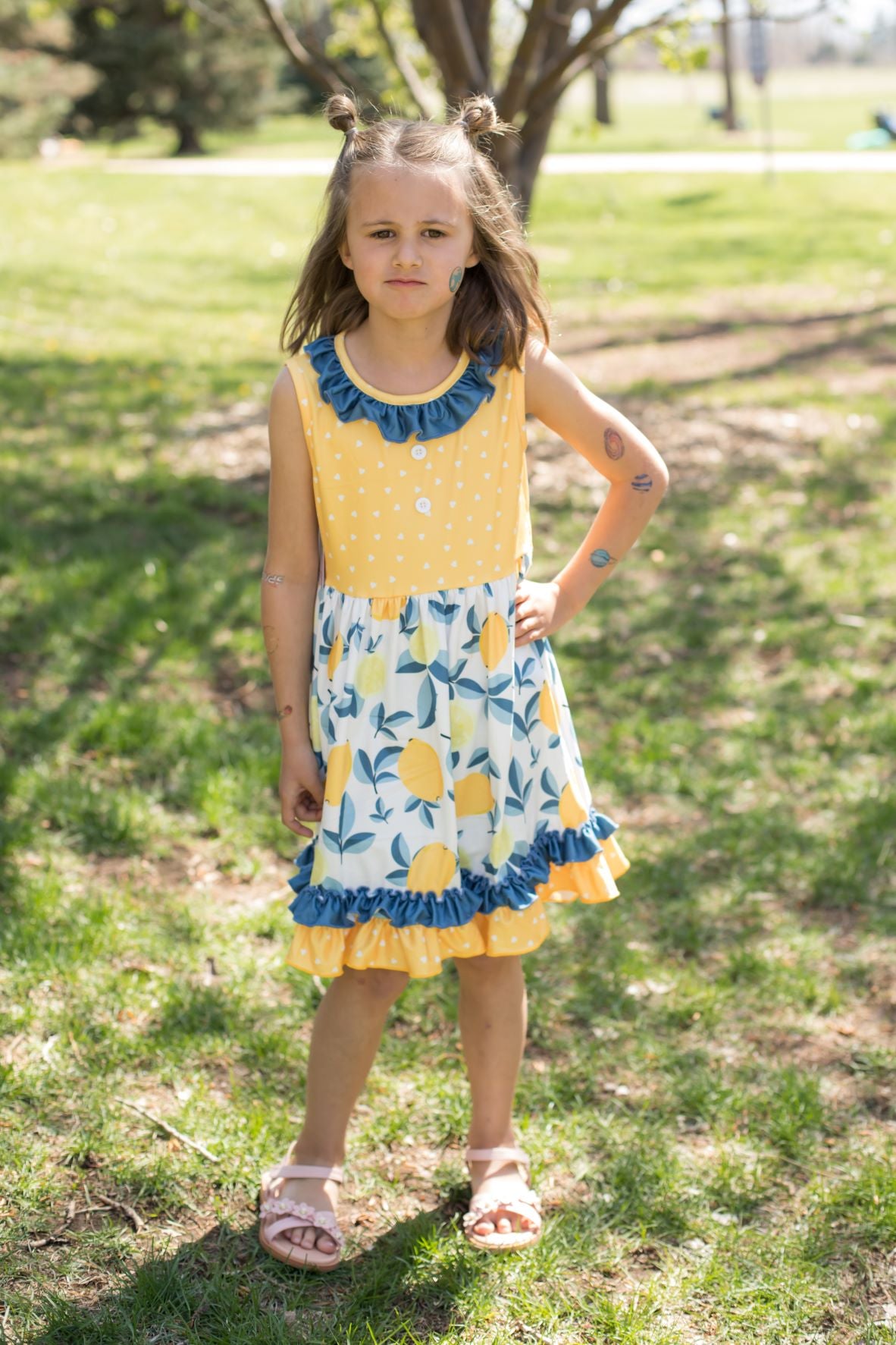 Summer Lemons Dress-Dress-Okie & Lou-Stella Violet Boutique in Arvada, Colorado