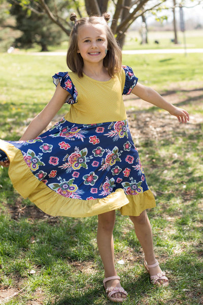 Sunny Blooms Twirl Dress-Dresses-Oopsie Daisy-Stella Violet Boutique in Arvada, Colorado