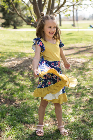 Sunny Blooms Twirl Dress-Dresses-Oopsie Daisy-Stella Violet Boutique in Arvada, Colorado