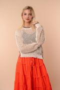 Open Knit Pullover-Shirts & Tops-White Birch-Stella Violet Boutique in Arvada, Colorado