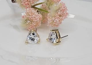 Heart Cubic Zirconia Earrings-Earrings-Betty Oh-Stella Violet Boutique in Arvada, Colorado