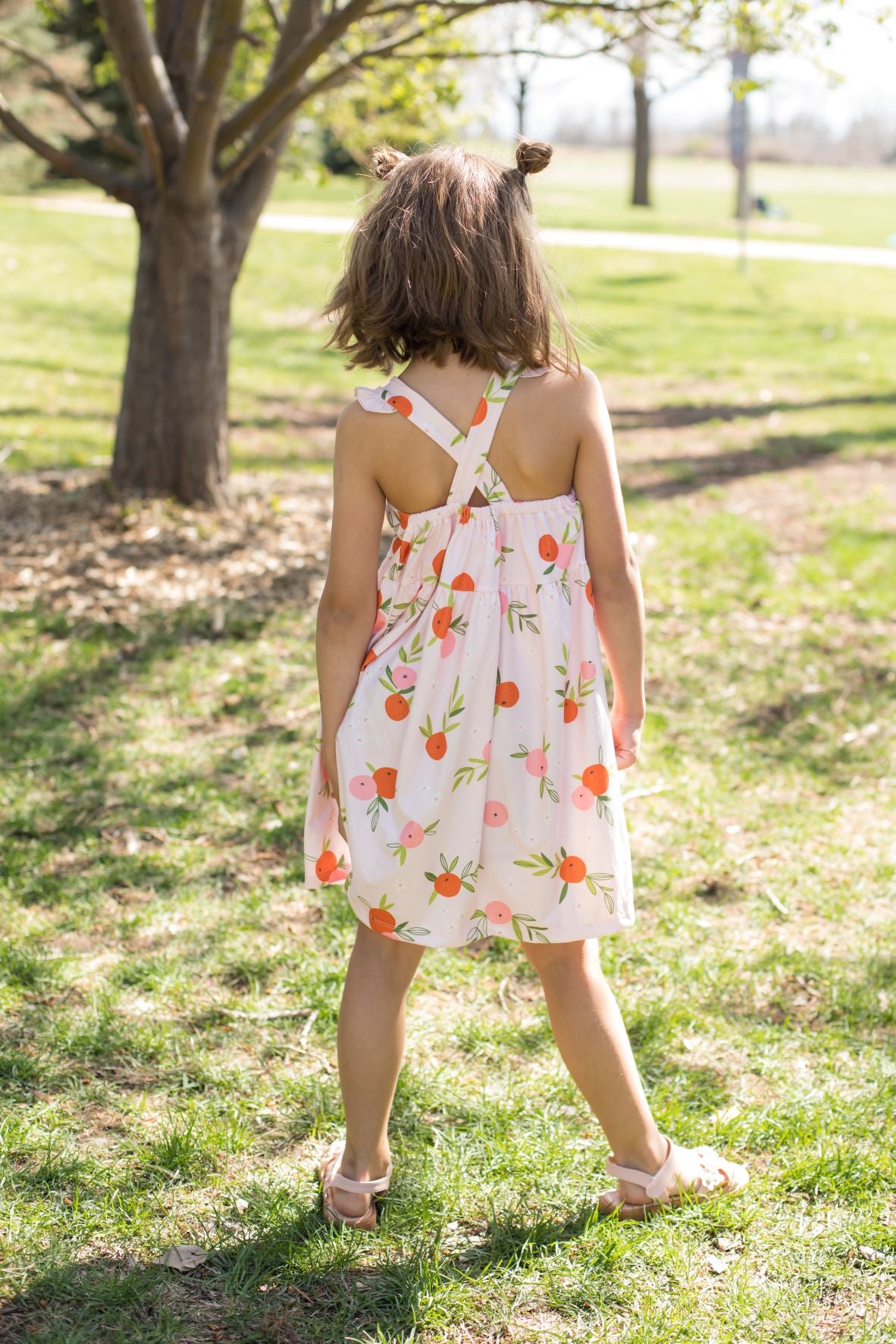 Tangerine Strappy Ruffle Dress-Dresses-Mila & Rose-Stella Violet Boutique in Arvada, Colorado