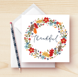 Thankful Wreath Card-Greeting Card-Kathrin Legg-Stella Violet Boutique in Arvada, Colorado