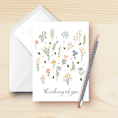 Thinking of You Wildflower Greeting Card-Greeting Card-Kathrin Legg-Stella Violet Boutique in Arvada, Colorado