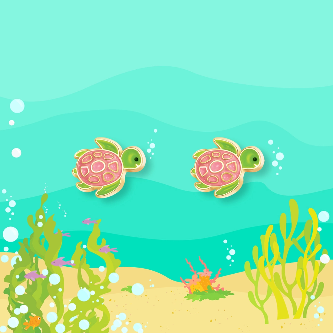 Turtle-y Awesome Stud Earrings-Earrings-Girl Nation-Stella Violet Boutique in Arvada, Colorado