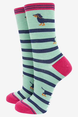 Women's Bamboo Socks - Winding Sausage Dog-Socks-Sock Talk-Stella Violet Boutique in Arvada, Colorado