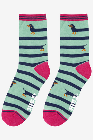 Women's Bamboo Socks - Winding Sausage Dog-Socks-Sock Talk-Stella Violet Boutique in Arvada, Colorado