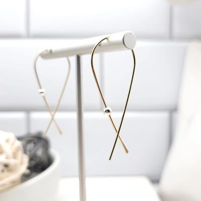Wishbone Threader Earrings-Earrings-Bijou by Sam-Stella Violet Boutique in Arvada, Colorado