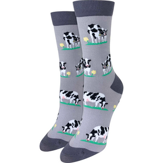 Women's Socks - Cows and Flowers-Socks-Imagery Socks-Stella Violet Boutique in Arvada, Colorado