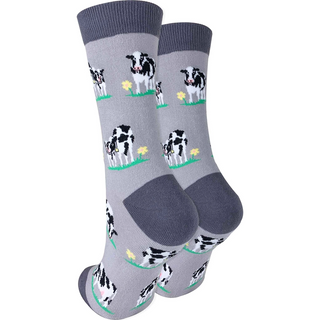 Women's Socks - Cows and Flowers-Socks-Imagery Socks-Stella Violet Boutique in Arvada, Colorado