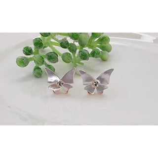 Mini Mother of Pearl Butterfly Stud Earrings-Earrings-Betty Oh-Stella Violet Boutique in Arvada, Colorado