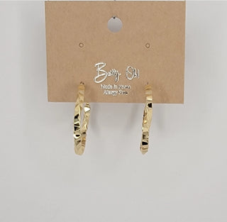Textured Gold Hoop Earrings-Earrings-Betty Oh-Stella Violet Boutique in Arvada, Colorado