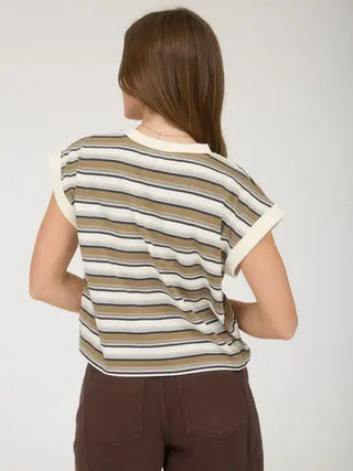 Vintage Stripe Crewneck Sleeveless Knit Top-Shirts & Tops-Blu Pepper-Stella Violet Boutique in Arvada, Colorado