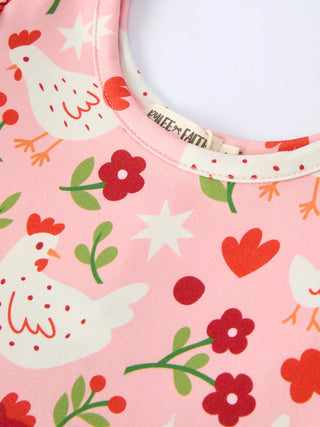 Pink Chicken Twirl Dress-Baby & Toddler Outfits-Rylee Faith Designs-Stella Violet Boutique in Arvada, Colorado