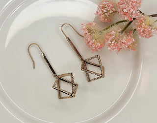 CZ Cube Drop Statement Earrings-Earrings-Betty Oh-Stella Violet Boutique in Arvada, Colorado