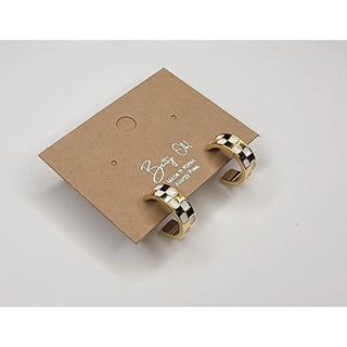 Checkered Mini Hoop Earrings-Earrings-Betty Oh-Stella Violet Boutique in Arvada, Colorado