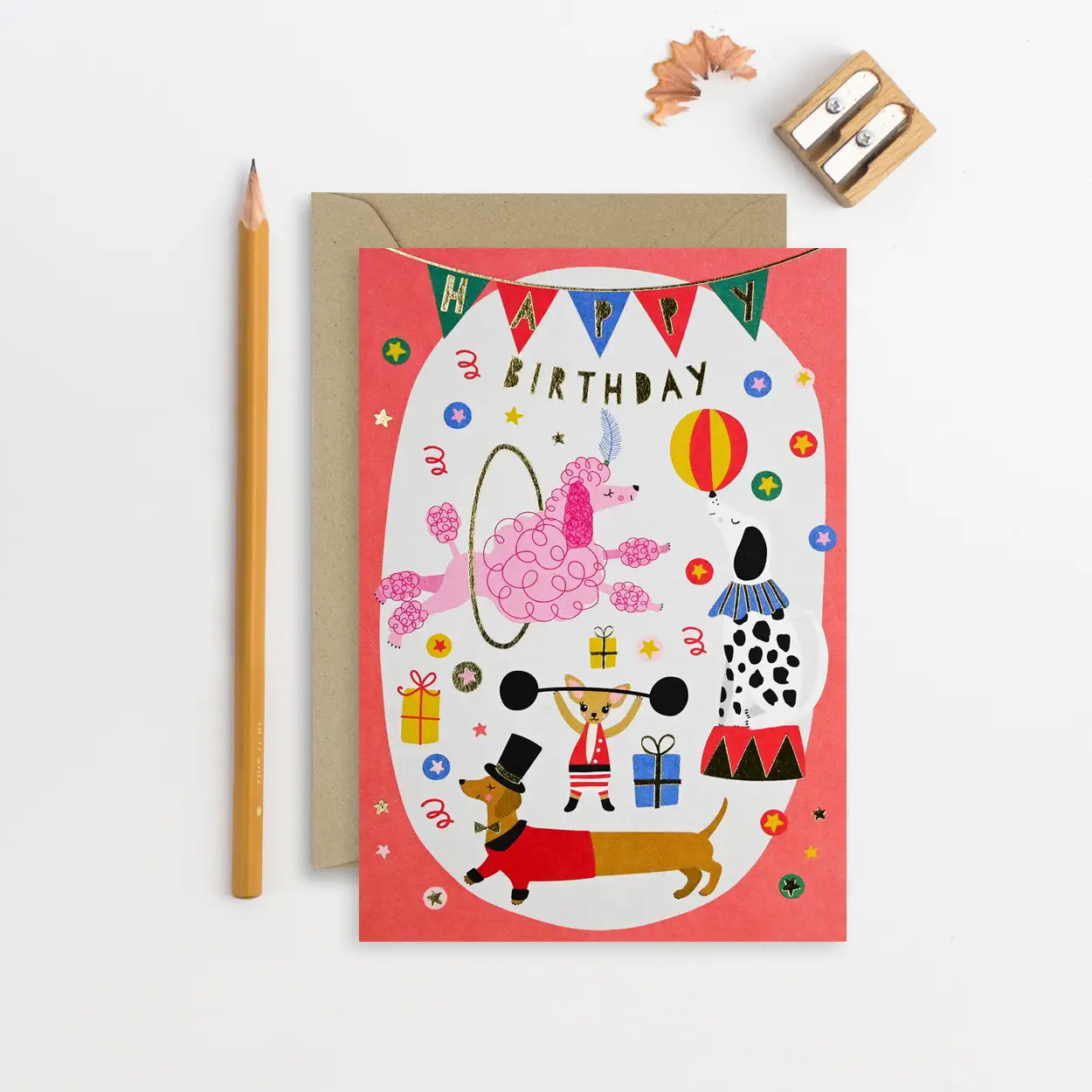 Circus Dog Birthday Card-Greeting Card-Mifkins-Stella Violet Boutique in Arvada, Colorado