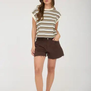 Vintage Stripe Crewneck Sleeveless Knit Top-Shirts & Tops-Blu Pepper-Stella Violet Boutique in Arvada, Colorado
