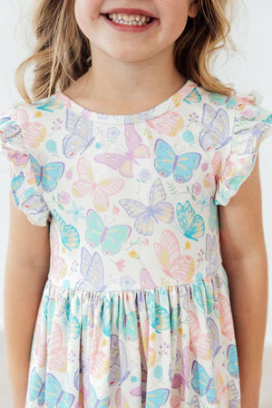 Fluttering Butterflies Twirl Dress-Dresses-Mila & Rose-Stella Violet Boutique in Arvada, Colorado