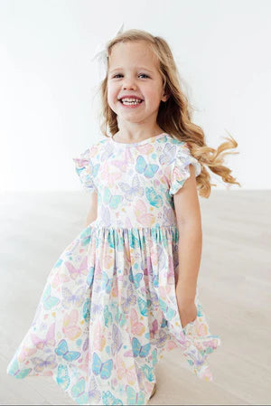 Fluttering Butterflies Twirl Dress-Dresses-Mila & Rose-Stella Violet Boutique in Arvada, Colorado