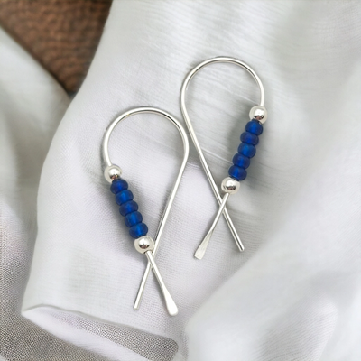 Sterling Silver Ribbon Threader Earrings-Earrings-Bijou by Sam-Stella Violet Boutique in Arvada, Colorado
