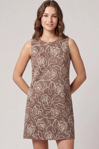 Sleeveless Embroidered Faux Suede Mini Dress-Dress-She + Sky-Stella Violet Boutique in Arvada, Colorado