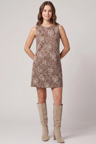 Sleeveless Embroidered Faux Suede Mini Dress-Dress-She + Sky-Stella Violet Boutique in Arvada, Colorado