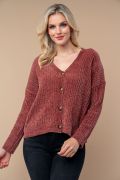 Chenille V-Neck Cardigan-Shirts & Tops-White Birch-Stella Violet Boutique in Arvada, Colorado